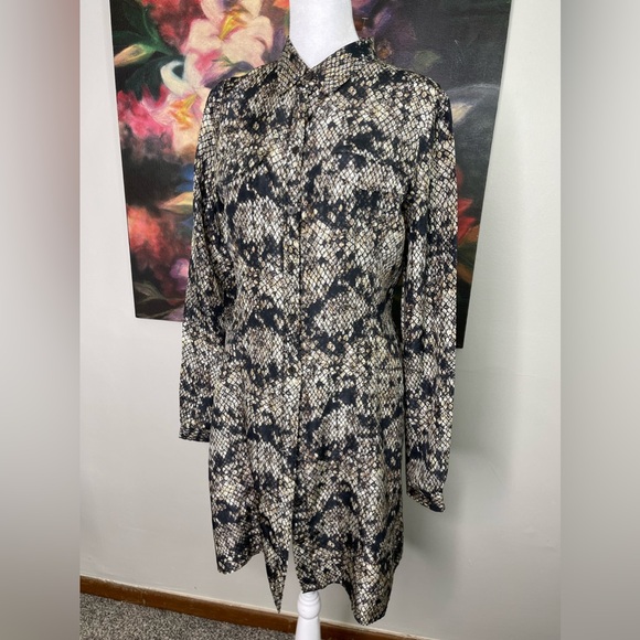 Theory NWOT snake skin print silk shirt dress Career Office Business Casual Sz 6 - Picture 1 of 9